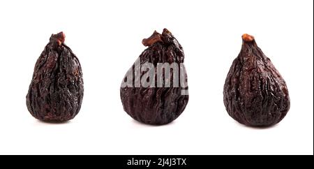Dried Mission Figs on a White Background Stock Photo