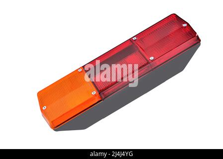 back light, car tail light, multi-section truck tail light, auto part, car detail white background close-up Stock Photo