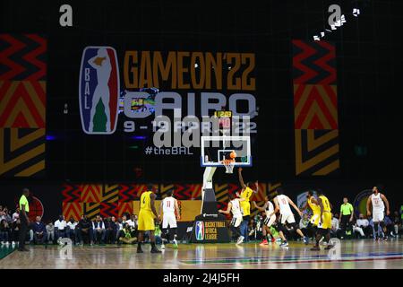 Cairo, Egypt. 15th Apr, 2022. Players compete during the match between Zamalek of Egypt and Petro de Luanda of Angola at the 2022 Basketball Africa League (BAL) in Cairo, Egypt, April 15, 2022. Credit: Ahmed Gomaa/Xinhua/Alamy Live News Stock Photo