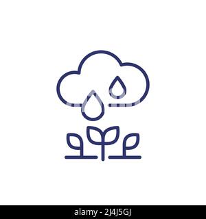 natural irrigation line icon on white Stock Vector