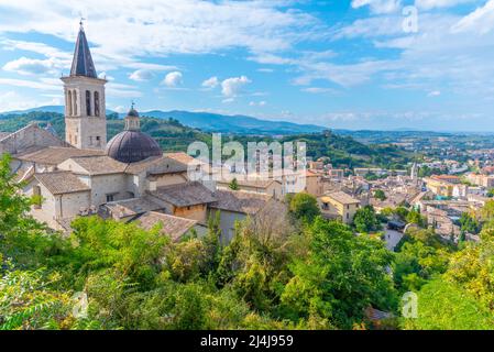 Cathedral in the center of Italian town Spoleto. Stock Photo