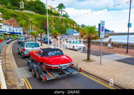 The coastal street of the seaside town of Torquay on the English Riviera in Devon England UK Stock Photo