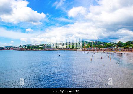 The beach of seaside town of Torquay on the English Riviera in Devon England UK Stock Photo