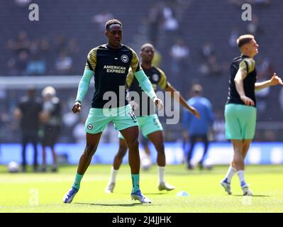 London, UK. 16th Apr, 2022. Danny Welbeck of Brighton during the Premier League match at the Tottenham Hotspur Stadium, London. Picture credit should read: David Klein/Sportimage Credit: Sportimage/Alamy Live News Stock Photo