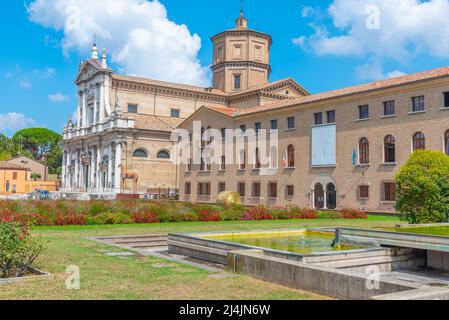 Basilica di Santa Maria in Porto and the museum of modern art in Italian city Ravenna. Stock Photo
