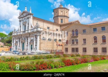Basilica di Santa Maria in Porto and the museum of modern art in Italian city Ravenna. Stock Photo