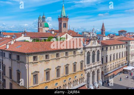 Church of St. Vincent at the Piazza dei Signori square in the Italian town Vicenza. Stock Photo