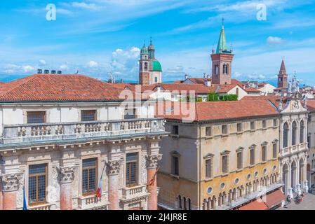 Church of St. Vincent at the Piazza dei Signori square in the Italian town Vicenza. Stock Photo