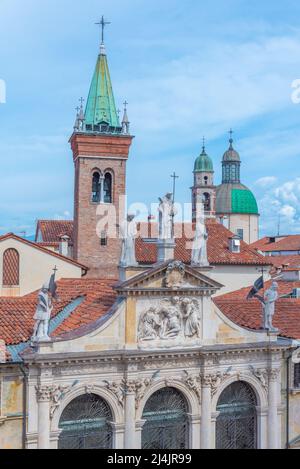 Church of St. Vincent at the Piazza dei Signori square in the Italian town Vicenza. Stock Photo