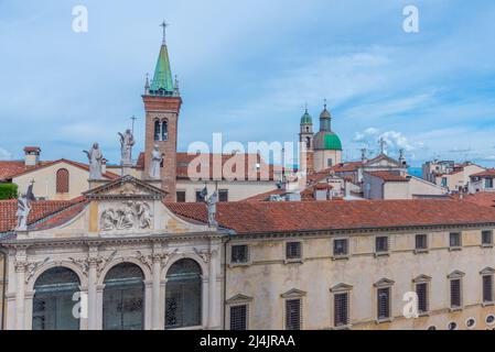 Church of St. Vincent at the Piazza dei Signori square in the Italian town Vicenza. Stock Photo