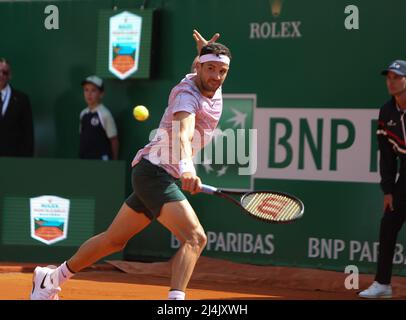 Grigor Dimitrov of Bulgaria during the Rolex Monte-Carlo Masters 2022, ATP Masters 1000 tennis tournament on April 15, 2022 at Monte-Carlo Country Club in Roquebrune-Cap-Martin, France - Photo: Laurent Lairys/DPPI/LiveMedia Stock Photo