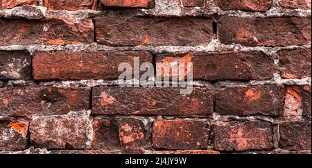 Burden brick wall background. High detailed texture and pattern, backdrop Stock Photo