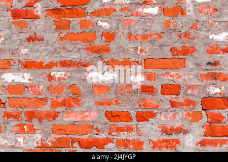 Old and damaged brick wall background, high detailed texture photo Stock Photo