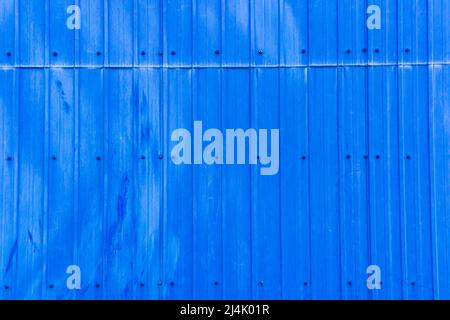 Blue metal steel sheet with rivets texture, high detailed background Stock Photo