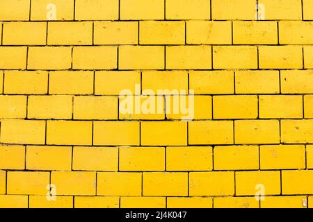 Yellow brick wall background, exterior and masonry concept, high detailed texture and pattern Stock Photo