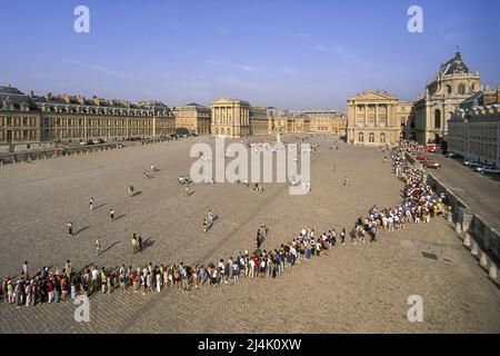 France. Yvelines (78) Palace of Versailles. Aerial view of the main entrance. Classified as a UNESCO World Heritage Site, it is the most visited histo Stock Photo