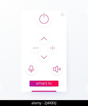 remote control for smart tv mobile app design Stock Vector