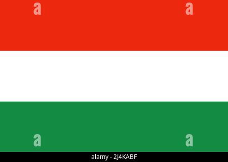 The red, white and green flag of Hungary. Stock Photo