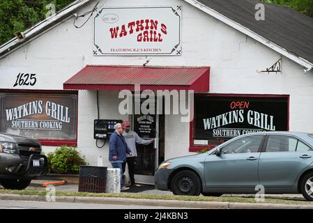 Watkin's Grill, opened in 1947, is one of Raleigh, North Carolina's iconic breakfast and comfort food restaurants as well as one of its oldest. Stock Photo