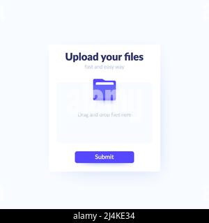 upload files form with submit button, ui design Stock Vector