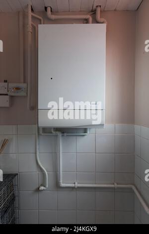 combi boiler, gas boiler, modulating boiler, domestic boiler, domestic heating, combi-boiler, heating Stock Photo