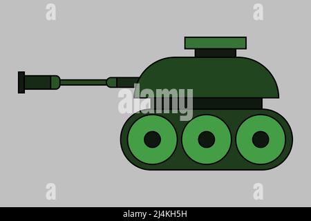 Tank side view flat design icon vector illustration Stock Vector