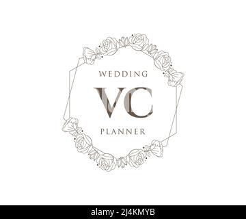 A vector illustration set of VC Monogram Initial Logo Sign Stock Vector ...