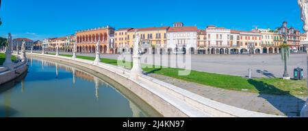 Padua, Italy, August 30, 2021: Loggia Amulea at Piazza Prato della Valle in the Italian town Padua Stock Photo