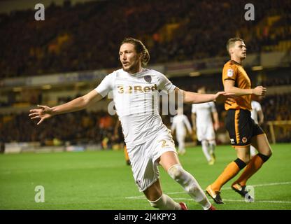 Luke Ayling of Leeds United. Wolverhampton Wanderers v Leeds United at Molineux 22/11/2017 - Sky Bet Championship Stock Photo