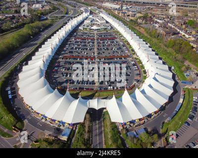 Aerial view of Ashford designer outlet, Kent, England. Stock Photo