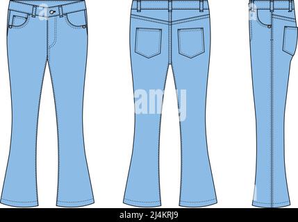 Denim jean pants. Trendy fashion female jeans. Cartoon ripped shorts ...