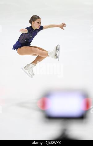 Nina PINZARRONE (BEL), during Women Short Program, at the ISU European
