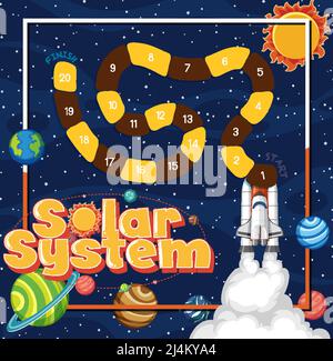 Game template with space theme background illustration Stock Vector