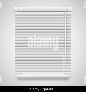 Realistic closed shutters window, front view vector illustration isolated on white Stock Vector