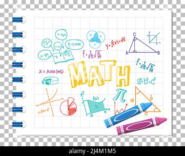 Math word on a book, cartoon vector illustration Stock Vector Image ...