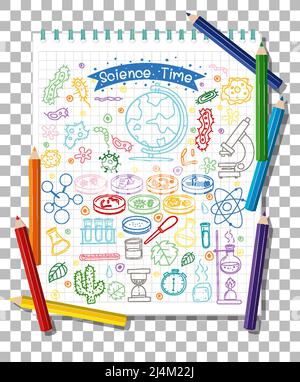 Hand drawn doodle of sciene icons illustration Stock Vector