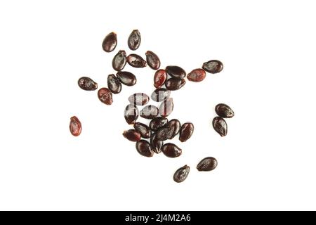 Wet watermelon seeds isolated on white background Stock Photo