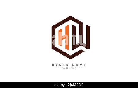 Alphabet letters Initials Monogram logo WH, HW, W and H Stock Vector
