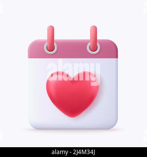 3d Calendar, notes reminder. Stock Vector