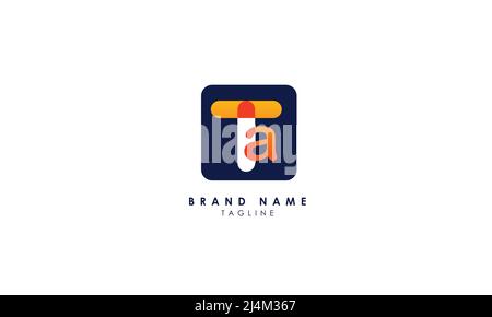 Alphabet letters Initials Monogram logo TA, AT, T and A Stock Vector