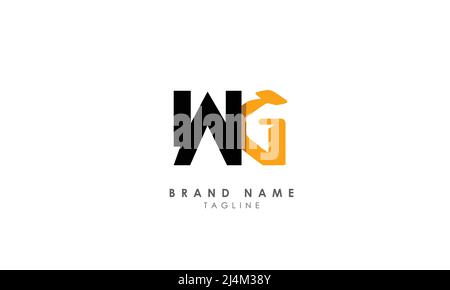 Alphabet letters Initials Monogram logo WG, GW, W and G Stock Vector
