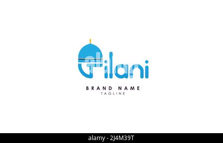 Gilani Logo, Gilani Text Logo Stock Vector