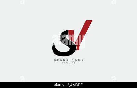 Alphabet letters Initials Monogram logo SV, VS, S and V Stock Vector