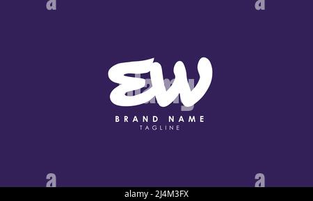Alphabet letters Initials Monogram logo EW, WE, E and W Stock Vector