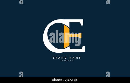 Alphabet letters Initials Monogram logo CE, EC, C and E Stock Vector