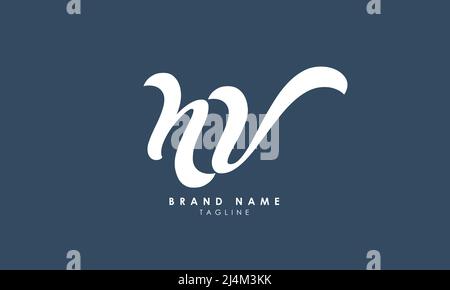 Alphabet letters Initials Monogram logo NV, VN, N and V Stock Vector