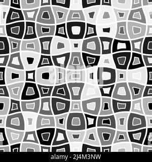 Checkered background with deformed squares. Abstract banner with distortion Stock Vector