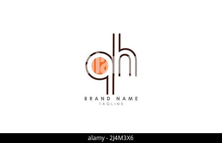 Alphabet letters Initials Monogram logo QH, HQ, Q and H Stock Vector