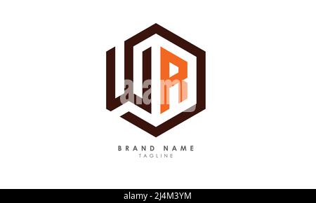 Alphabet letters Initials Monogram logo WR, RW, W and R Stock Vector