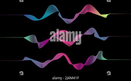 Sound wave. Voise spectrum. Vector dynamic audio waves Stock Vector